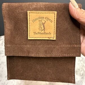 VTG 1985 -2002 Houston Open TPC The Woodlands Brown Suede Valuable Golf Pouch